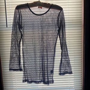 TULIP Cotton mesh tunic-length top